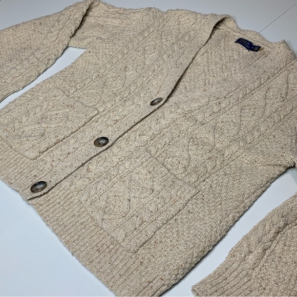 Polo Ralph Lauren Cable Knit Boyfriend Cardigan - Size Medium NWOT - Picture 4 of 10